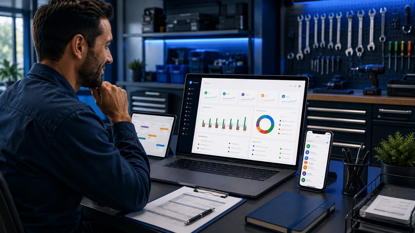 Dashboard Docniza centralizando a operação do prestador