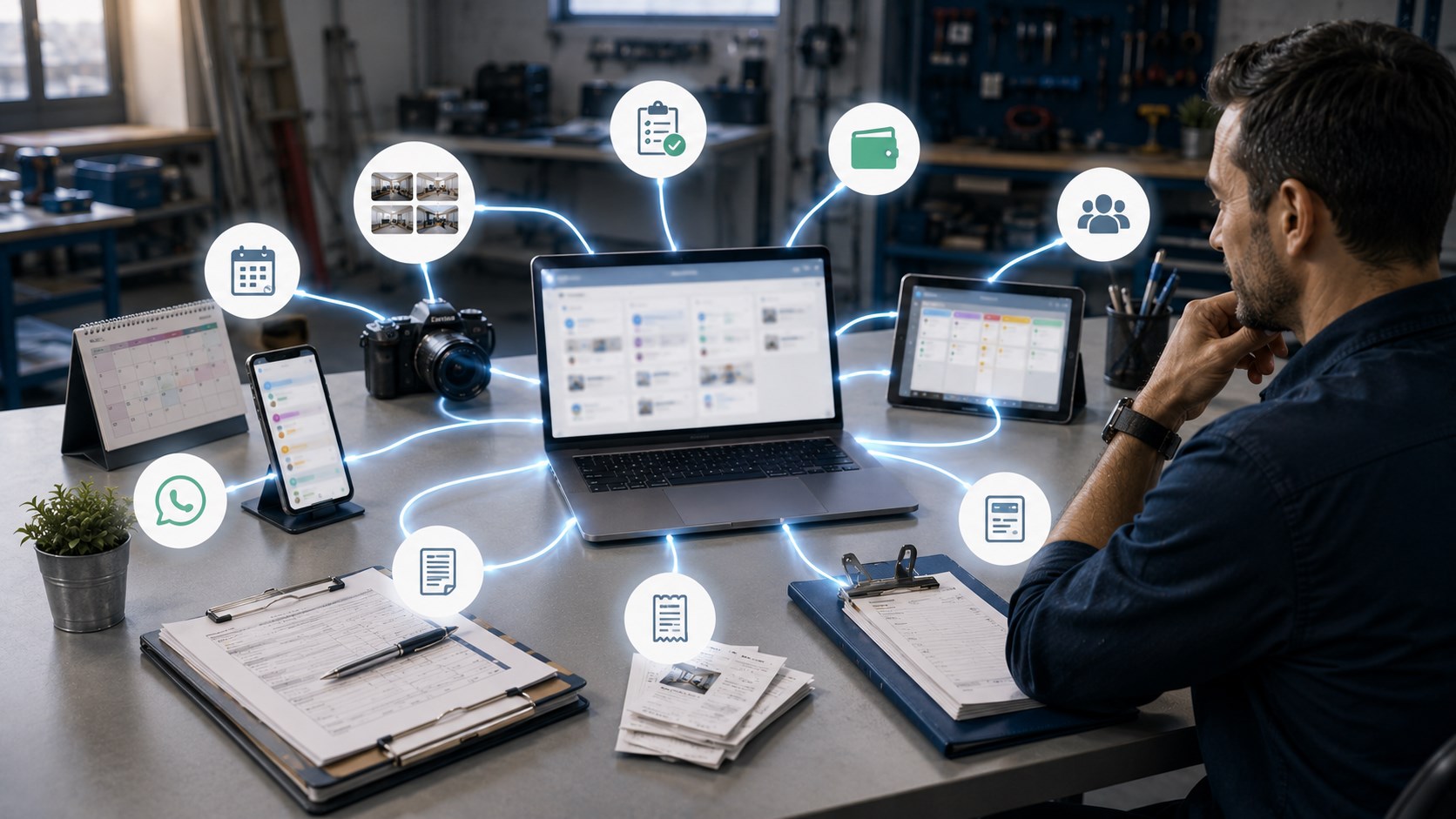 Hub Docniza conectando funcionalidades da operação